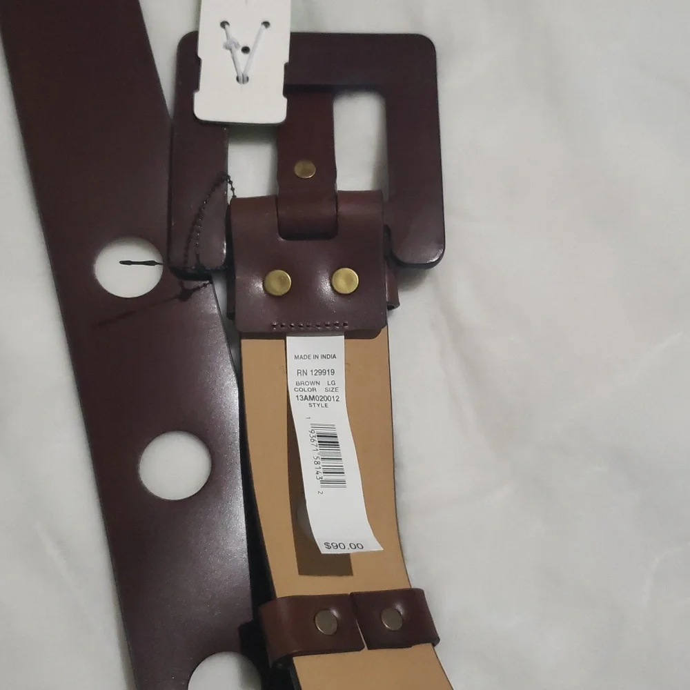 Sam Edelman Brown Leather Belt with Large Holes. NWT.‎ Size L